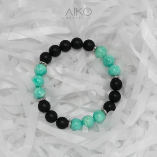 Love You Two Style กำไลหินแท้ (Amazonite/ Black onyx)