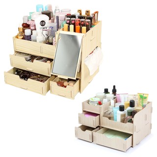 ส่งฟรี.!! กล่องเครื่องสำอาง Beauty cabinet  Set 3 รุ่น Beauty-105 (สีครีม)