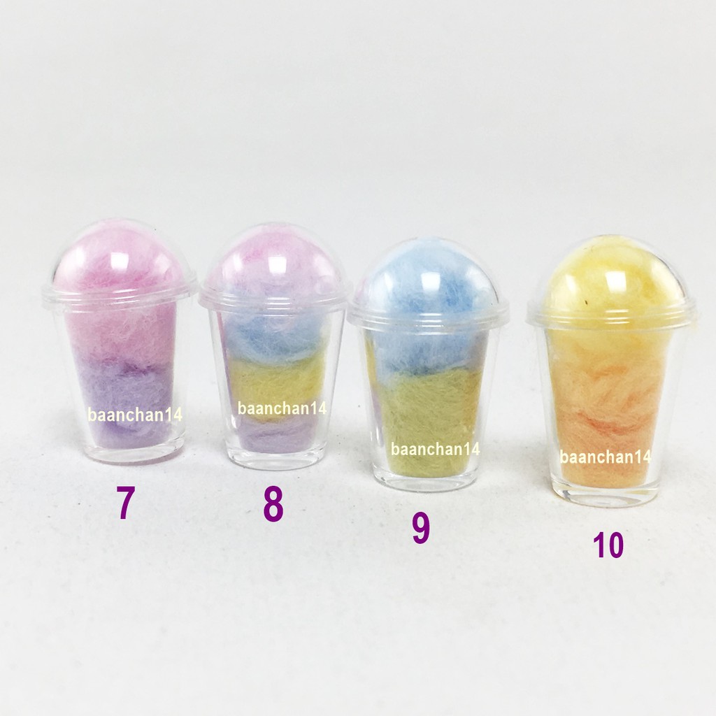 baanchan14-ของจิ๋ว-สายไหม-ใส่แก้ว-miniature-dollhouse-cotton-candy-ของชำร่วย-ของสะสม-handmade-ของที่ระลึก-ของเล่น