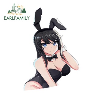 Earlfamily สติกเกอร์ไวนิล ลายอนิเมะ Sakurajima Mai RV JDM ขนาด 13 ซม. x 8.7 ซม. สําหรับติดตกแต่งรถยนต์ รถจักรยานยนต์