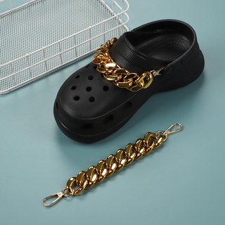 Crocs Jibbitz โซ่ทอง DIY ชุดจี้รองเท้า 1 ชิ้น