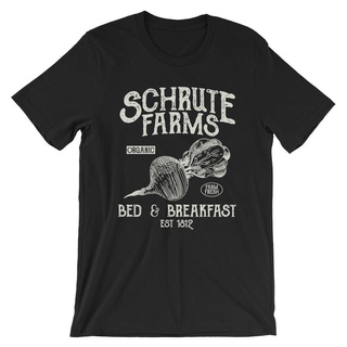 เสื้อยืดผู้ชาย ใหม่ เสื้อยืดผ้าฝ้าย 100% ทรงหลวม เข้ารูป พิมพ์ลาย Schrute Farms The Office Dwight สําหรับผู้ชาย S-5XL