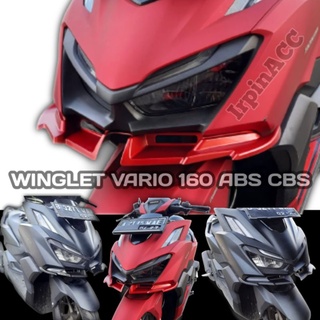 Hitam อุปกรณ์เสริม Winglet VARIO 160 2022 2023 วัสดุพลาสติก ABS คาร์บอน สีดํา พรีเมี่ยม