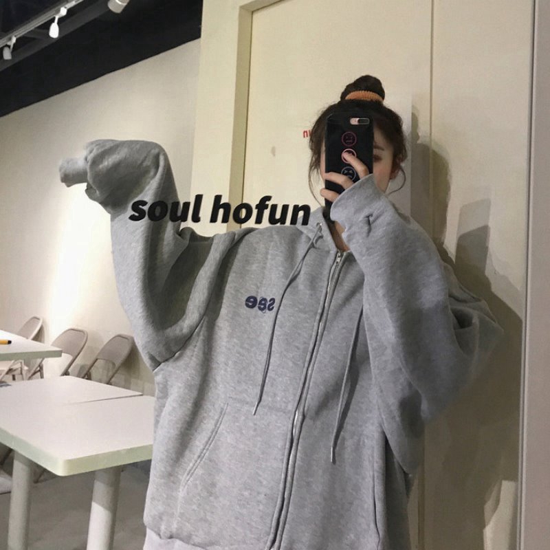 เสื้อกันหนาว-ไซส์ใหญ่-เสื้อฮู้ดแขนยาวทรงหลวมสำหรับผู้หญิง-เสื้อกันหนาว-เสื้อกันหนาวมีฮู้ด