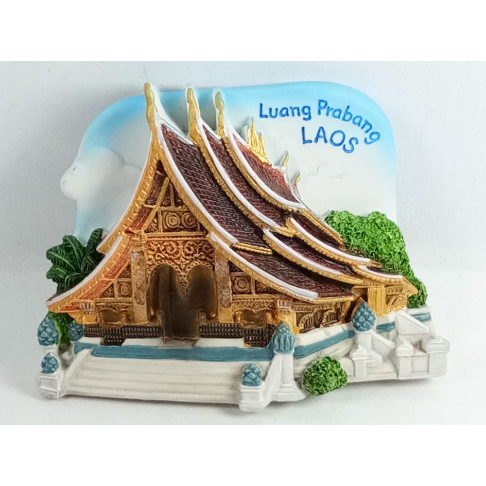 แม่เหล็กติดตู้เย็นนานาชาติสามมิติ-รูปหลวงพระบาง-ประเทศลาว-3d-fridge-magnet-luang-prabang-laos