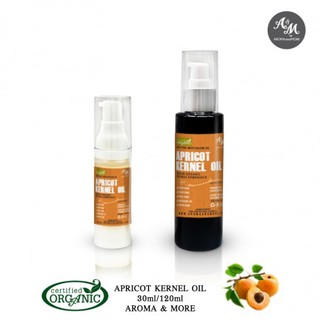 Aroma&amp;More  Apricot Kernel Virgin Oil Organic น้ำมันแอปปริคอท เวอร์จิ้น ออร์แกนิก-Italy (Cosmetic grade) 30/120ML