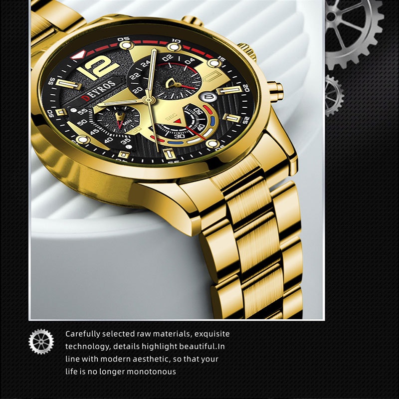 รายละเอียดเพิ่มเติมเกี่ยวกับ Deyros นาฬิกาข้อมือควอทซ์ หน้าปัดบอกปฏิทิน กันน้ํา สไตล์สปอร์ต หรูหรา สําหรับผู้ชาย
