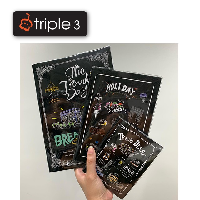 triple3-สมุดปกพลาสติกเนื้อดำ-notebook-1-เล่ม
