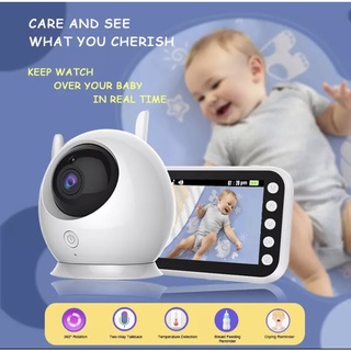 สินค้า พร้อมส่งจากไทย Baby Monitor 4.3in LCD HDสีเด็กผู้เลี้ยงอิเล็กทรอนิกส์วิทยุวิดีโอการตรวจสอบอุณหภูมิ ABM100 Securityกล้อง