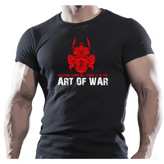 คอลูกเรือเสื้อยืด พิมพ์ลาย Art Of War Samurai สําหรับผู้ชาย ใส่ออกกําลังกาย เล่นยิม เพาะกายS-5XL