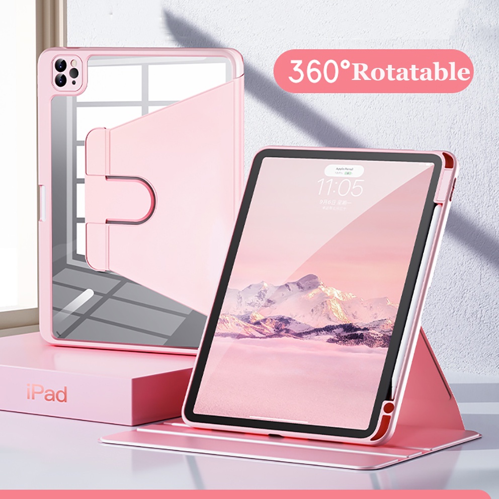 360-เคสแท็บเล็ตหนัง-แบบใส-หมุนได้-พร้อมช่องใส่ดินสอ-สําหรับ-ipad-9-7-2018-2017-5th-6th-gen-10th-gen-10-9-นิ้ว-2022-9th-10-2-8th-7th-pro-11-2022-10-5-air-5-4-2-1-mini-6