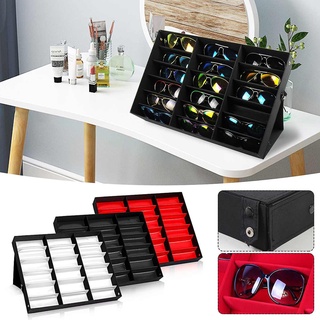 สินค้า กล่อง กล่องใส่แว่นตา 18 ช่อง กล่องเก็บแว่นตา ที่ใส่แว่นตา 18 Grids Eyeglass Sunglasses Glasses Storage Case