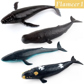 [Flameer1] ของเล่นโมเดลพลาสติกรูปปลาวาฬสีฟ้าเสมือนจริงเสริมการเรียนรู้เด็ก