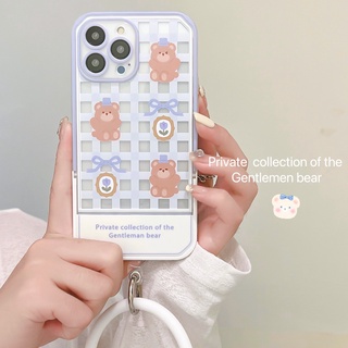 เคสโทรศัพท์มือถือ ลายการ์ตูนหมี พร้อมขาตั้ง สําหรับ Apple for Iphone 13Pro 12 11 xs xr