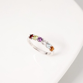 AR-Kang Collection***แหวนWhite Topaz, Garnet , Peridot, Sky Blue Topaz, Amethyst, Citrine (เงินแท้92.5%)