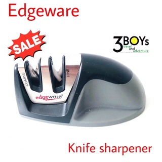 ที่ลับมีด edge ware เซรามิกอลูมินา(ละเอียด)และคาร์ไบต์(หยาบ)ขนาดกระทัดรัด ที่ฐานเป็นยางกันลื่นใช้งานง่าย