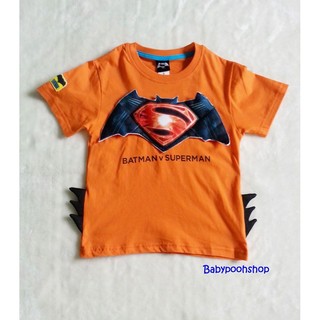 Bat&amp;Sup : เสื้อยืด Batman Supperman สีส้ม