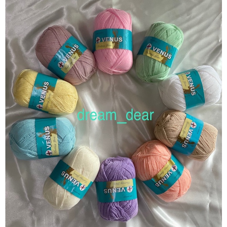 ราคาและรีวิวไหมพรมวีนัส ขนาด 4 ply Venus knitting yarn 420หลา 100% acrylic