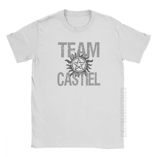 เสื้อโอเวอร์ไซ - ผู้ชายเหนือธรรมชาติเสื้อยืดทีมCastielSpnพี่น้องเสื้อยืดวินเทจCrewneckเสื้อแขนสั้นเ