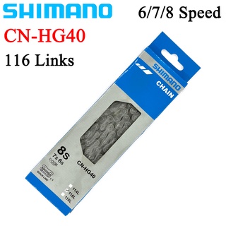 Shimano โซ่จักรยานเสือภูเขา CN-HG40 6 7 8 ความเร็ว 116L พร้อมหมุดโซ่ อุปกรณ์เสริม สําหรับจักรยานเสือภูเขา HG40