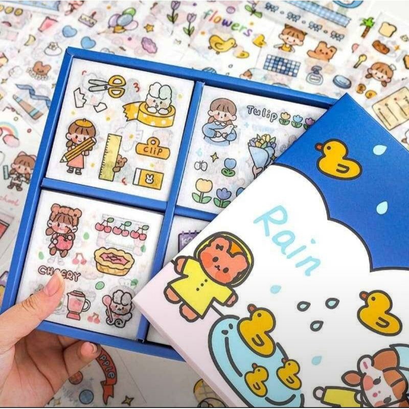 stickers-mini-set-ไดคัท-น่ารักสุดๆ-สติกเกอร์ลายการ์ตูนคละลาย-1set-มี7แผ่น