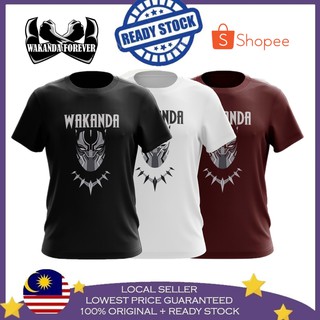 เสื้อยืด ผ้าฝ้าย 100% พิมพ์ลาย WAKANDA MARVEL BAJU LELAKI สีดํา