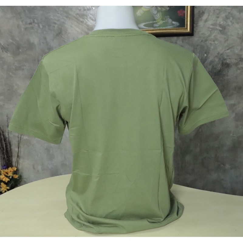 เสื้อยืดผ้าcotton100-สีเขียวฟรีไซส์42-ใส่ได้ทั้งชายและหญิง