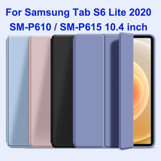 เคสแท็บเล็ต หนัง PU ซิลิโคนนิ่ม กันกระแทก พร้อมขาตั้ง สําหรับ Samsung Tab S6 Lite 2022 2020 SM-P613 SM-P619 SM-P615 P610 10.4 นิ้ว P619 SM-610 P615