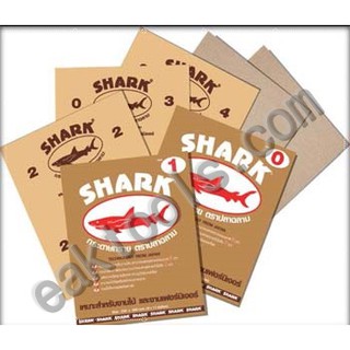 ฉลาม SHARK TOA กระดาษทรายขัดไม้ ขัดแห้ง ตราปลาฉลาม ทีโอเอ เบอร์ 0 - 5 (5 แผ่น/แพ็ค)