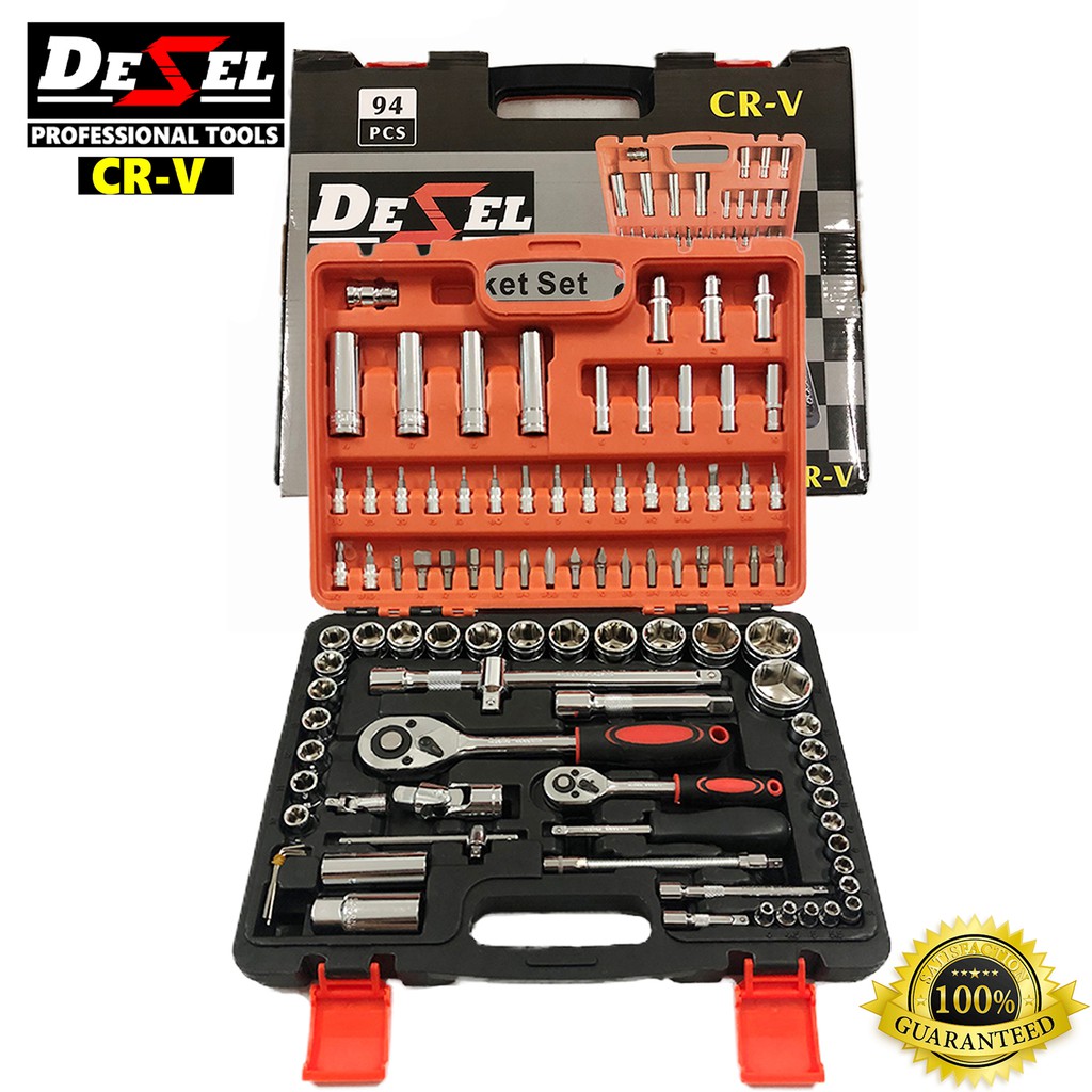 desel-ชุดเครื่องมือ-ประแจ-ชุดบล็อก-94-ชิ้น-แกน-1-4-และ-1-2-socket-set