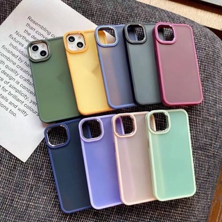 สินค้าพร้อมส่ง ⭐️ เคสโทรศัพท์ เคส เคสมือถือ เคส TPU ขอบสีหลังขุ่น TPU-R1777