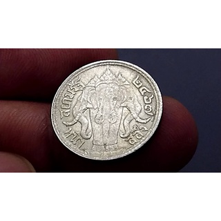 เหรียญสลึง เนื้อเงิน หนึ่งสลึง ปี พ.ศ 2467 สมัย ร6 พระบรมรูป-ตราไอราพต(ช้างสามเศียร) รัชกาลที่6 #เหรียญโบราณ #​25 สต.