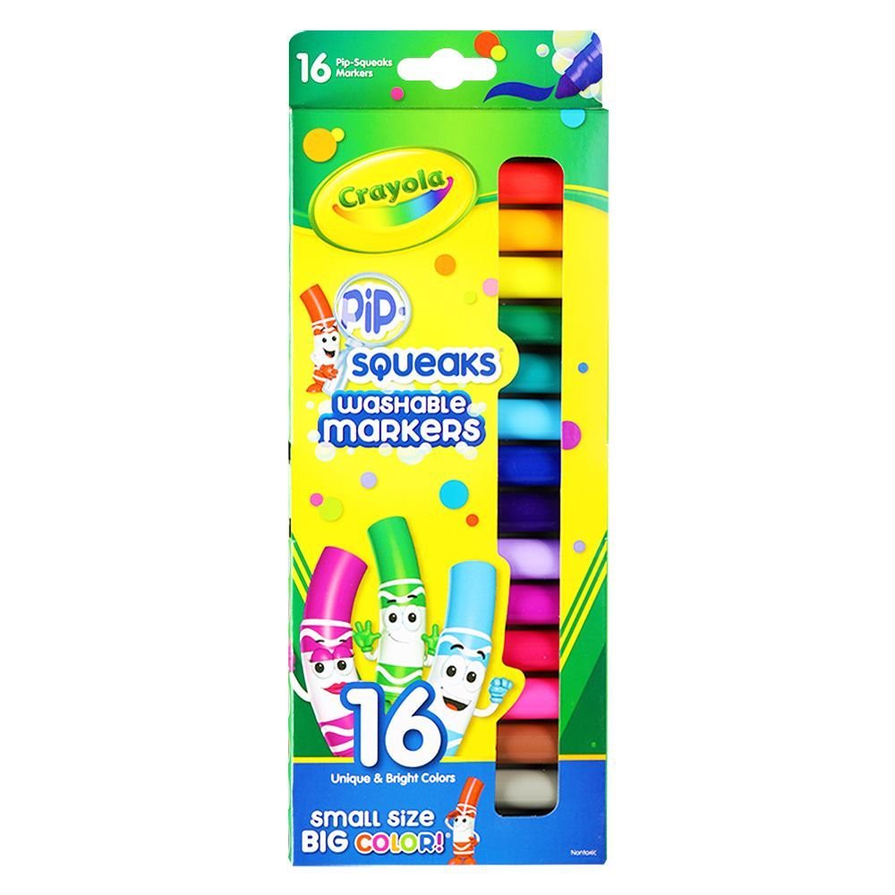 washable-pip-squeaks-markers-crayola-16-colors-สีเมจิกแท่งเล็กล้างออกได้-crayola-16-สี-งานศิลปะ-อุปกรณ์เครื่องเขียน-ผลิต