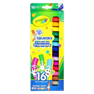 WASHABLE PIP-SQUEAKS MARKERS CRAYOLA 16 COLORS สีเมจิกแท่งเล็กล้างออกได้ CRAYOLA 16 สี งานศิลปะ อุปกรณ์เครื่องเขียน ผลิต