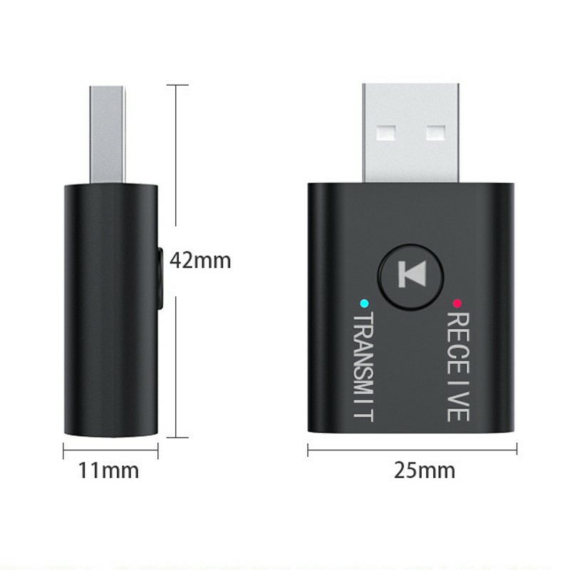 ภาพสินค้า2 in 1 USB บลูทูธ ตัวรับส่งสัญญาณ USB Bluetooth5.0 Adapter Audio Transmitter Bluetooth Receiver สำหรับ PC / Notebook จากร้าน tukdeeshop.99 บน Shopee ภาพที่ 2