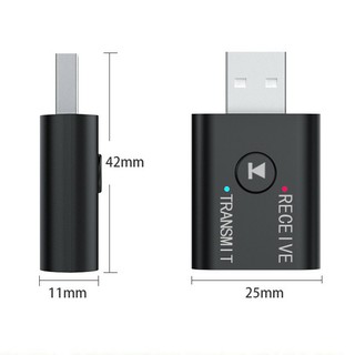 ภาพขนาดย่อของภาพหน้าปกสินค้า2 in 1 USB บลูทูธ ตัวรับส่งสัญญาณ USB Bluetooth5.0 Adapter Audio Transmitter Bluetooth Receiver สำหรับ PC / Notebook จากร้าน tukdeeshop.99 บน Shopee ภาพที่ 2