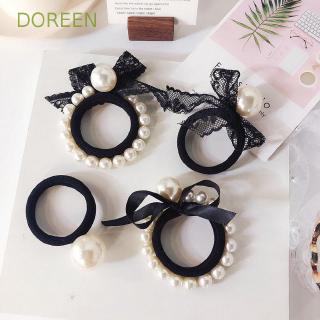 Doreen ที่คาดผมผ้าลูกไม้ประดับไข่มุกเทียม สไตล์เกาหลี สําหรับผู้หญิง