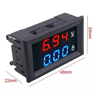 DC 100V 10A Mini Digital Voltmeter Ammeter Panel Current Meter Tester Detector 0.56" Dual LED Display Auto Car
