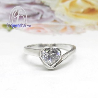 Finejewelthai แหวนเพชร-แหวนเงิน-เพชรสังเคราะห์-เงินแท้-แหวนหมั้น-แหวนแต่งงาน-Diamond CZ-Silver-Wedding-Ring - R1079cz