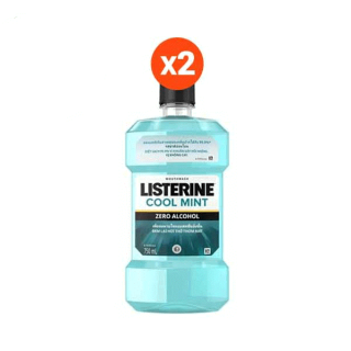 [27APRJJ15 โค้ดลด15%] ลิสเตอรีน น้ำยาบ้วนปาก คูลมินต์ ซีโร่ 750มล. แพ็คคู่ Listerine mouthwash Zero 750ml. Twinpack