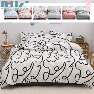 3 in 1 / 4 in 1 bedding set black and white duvet cover twin queen king size bed sheet pillowcase
