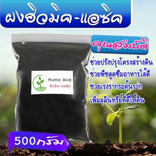 ฮิวมิค แอซิค 500g Humic acid ชนิดผง เร่งราก ช่วยให้พืชดูดซึมสาอาหารในดิน ปรับปรุงคุณภาพ เพิ่มจำนวนจุลินทรีย์ที่ดีในดิน