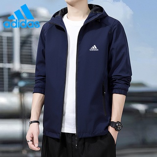 Adidas เสื้อแจ็กเก็ตกันฝน มีฮู้ด กันน้ํา คุณภาพสูง สีพื้น ทนต่อการเสียดสี สําหรับเล่นกีฬากลางแจ้ง 2022