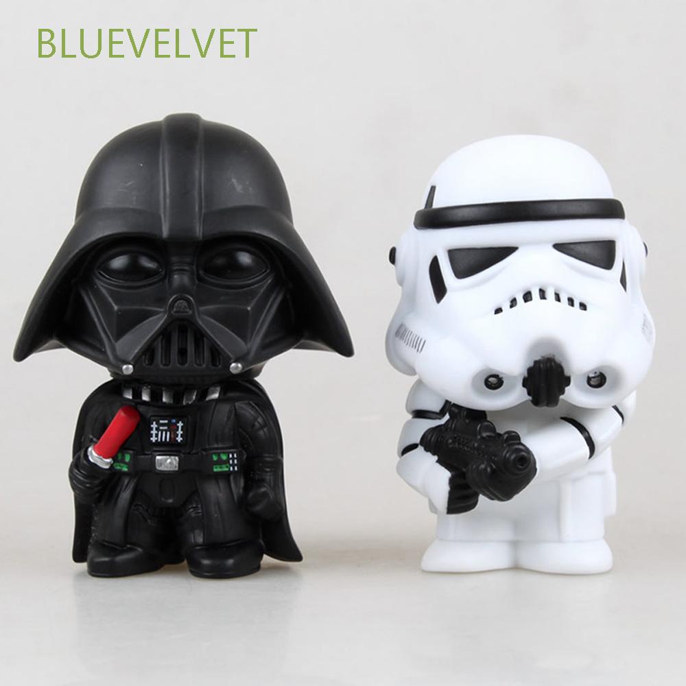 bluevelvet-โมเดลฟิกเกอร์-darth-vader-star-wars-anime-สีดํา-ขาวขนาด-10-ซมของเล่นสําหรับเด็ก