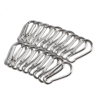 ภาพขนาดย่อของภาพหน้าปกสินค้าการออกกำลังกาย ️20Pcs Silver Aluminum Spring Carabiner Snap Hook จากร้าน happyeasybuy.th บน Shopee