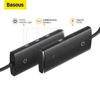Baseus อะแดปเตอร์ฮับ Type-C USB-A 4 พอร์ต USB-A เป็น USB 3.0*4 สําหรับแล็ปท็อป MacBook Pro