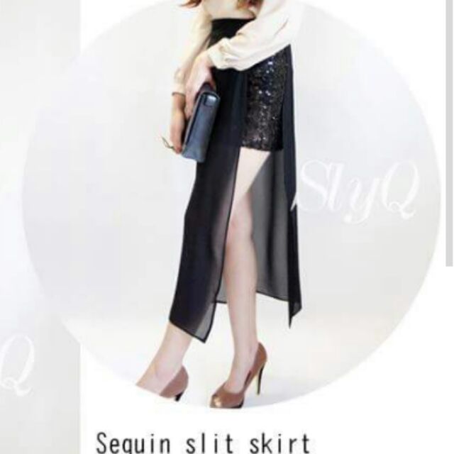 sequin-slit-skirt-จาก-slyq