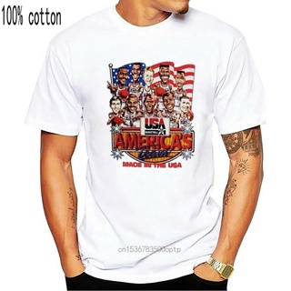 เสื้อยืดผู้ ใหม่ เสื้อยืดลําลอง แขนสั้น พิมพ์ลายทีมบาสเก็ตบอล Usa Dream Team Caricature 1992 สําหรับผู้ชาย 011733 S-5XL