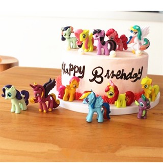 ตุ๊กตายูนิคอร์น My Little Pony สําหรับตกแต่งเค้ก 12 ชิ้น