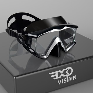EXP VISION หน้ากากดําน้ํา แว่นตาดำน้ำ ดําน้ําตื้น แว่นดำน้ำ 3 เลนส์ กระจกนิรภัย กันหมอก กันรั่วซึม สําหรับดําน้ํา ว่ายน้ํา 6สี -EX4300